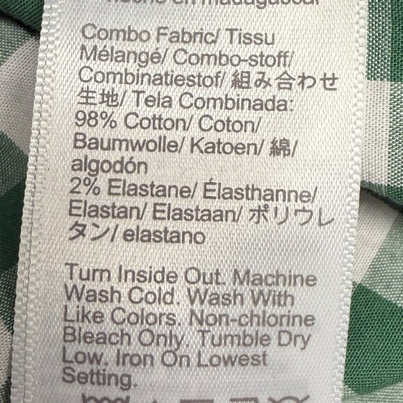 Men's J. CREW Green Gingham Flex Washed Slim‎ Fit Dress Shirt- Size M - Picture 9 of 10